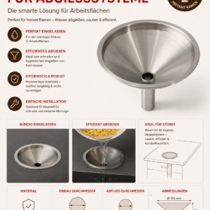 Edelstahl Einbautrichter für HAUSCOOK Ramen Cooker Station